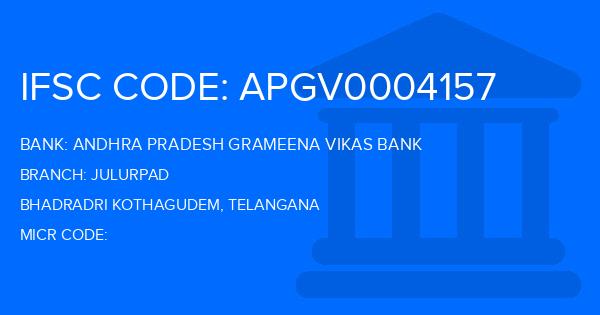 Andhra Pradesh Grameena Vikas Bank (APGVB) Julurpad Branch IFSC Code