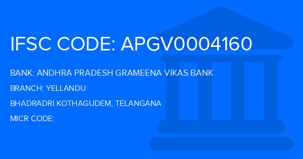 Andhra Pradesh Grameena Vikas Bank (APGVB) Yellandu Branch IFSC Code