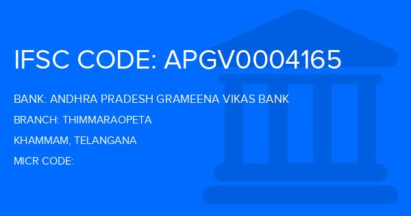 Andhra Pradesh Grameena Vikas Bank (APGVB) Thimmaraopeta Branch IFSC Code