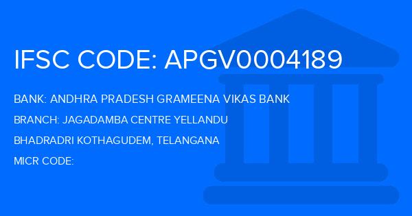 Andhra Pradesh Grameena Vikas Bank (APGVB) Jagadamba Centre Yellandu Branch IFSC Code