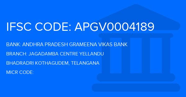 Andhra Pradesh Grameena Vikas Bank (APGVB) Jagadamba Centre Yellandu Branch IFSC Code