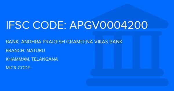 Andhra Pradesh Grameena Vikas Bank (APGVB) Maturu Branch IFSC Code
