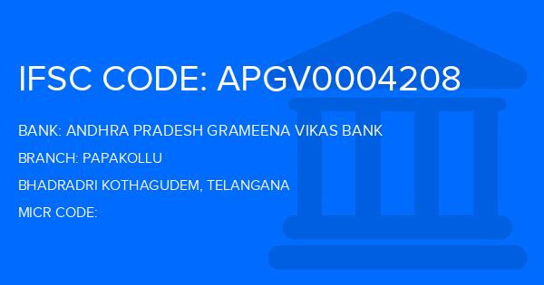 Andhra Pradesh Grameena Vikas Bank (APGVB) Papakollu Branch IFSC Code