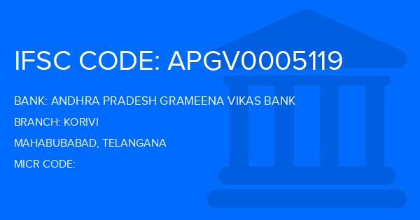 Andhra Pradesh Grameena Vikas Bank (APGVB) Korivi Branch IFSC Code