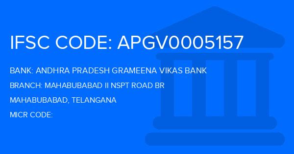 Andhra Pradesh Grameena Vikas Bank (APGVB) Mahabubabad Ii Nspt Road Br Branch IFSC Code