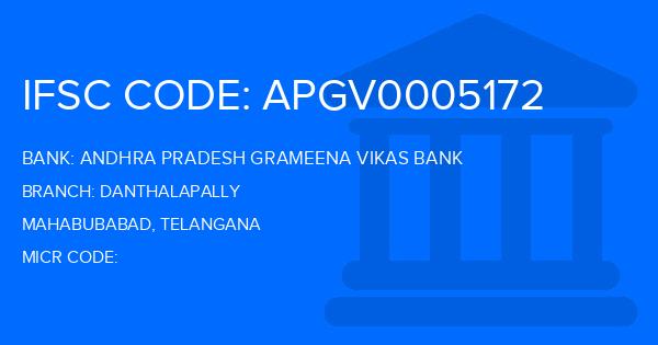 Andhra Pradesh Grameena Vikas Bank (APGVB) Danthalapally Branch IFSC Code