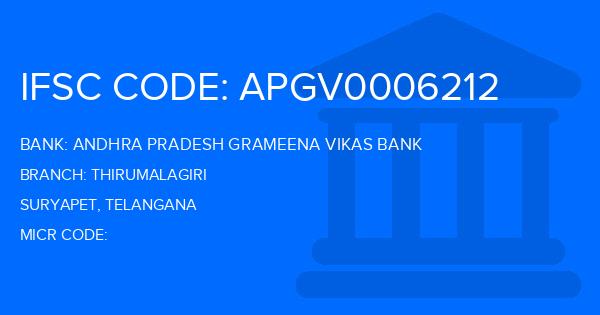 Andhra Pradesh Grameena Vikas Bank (APGVB) Thirumalagiri Branch IFSC Code
