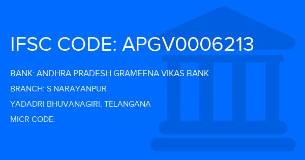 Andhra Pradesh Grameena Vikas Bank (APGVB) S Narayanpur Branch IFSC Code