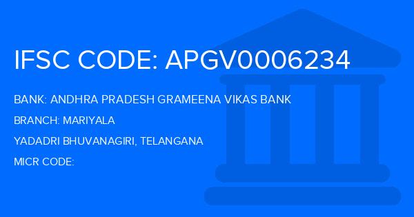 Andhra Pradesh Grameena Vikas Bank (APGVB) Mariyala Branch IFSC Code
