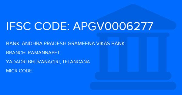 Andhra Pradesh Grameena Vikas Bank (APGVB) Ramannapet Branch IFSC Code