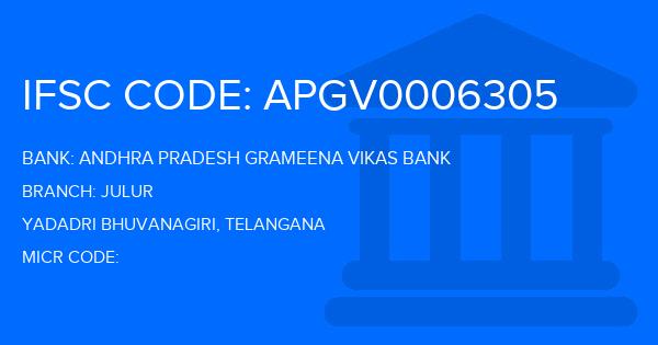 Andhra Pradesh Grameena Vikas Bank (APGVB) Julur Branch IFSC Code