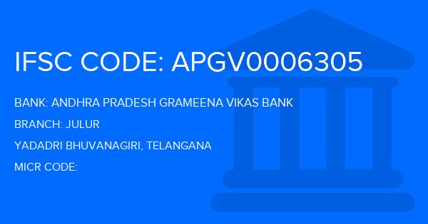 Andhra Pradesh Grameena Vikas Bank (APGVB) Julur Branch IFSC Code