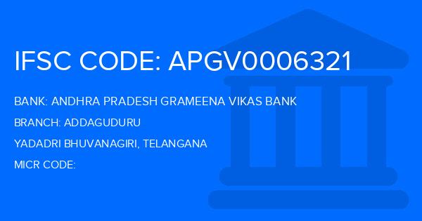Andhra Pradesh Grameena Vikas Bank (APGVB) Addaguduru Branch IFSC Code