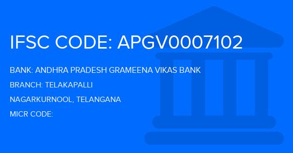 Andhra Pradesh Grameena Vikas Bank (APGVB) Telakapalli Branch IFSC Code