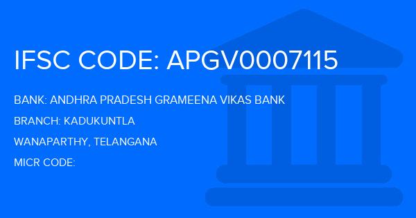 Andhra Pradesh Grameena Vikas Bank (APGVB) Kadukuntla Branch IFSC Code