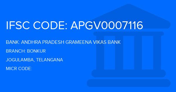 Andhra Pradesh Grameena Vikas Bank (APGVB) Bonkur Branch IFSC Code