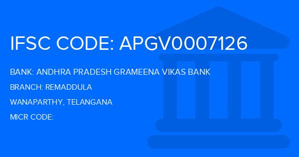 Andhra Pradesh Grameena Vikas Bank (APGVB) Remaddula Branch IFSC Code