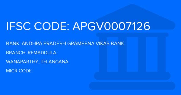 Andhra Pradesh Grameena Vikas Bank (APGVB) Remaddula Branch IFSC Code