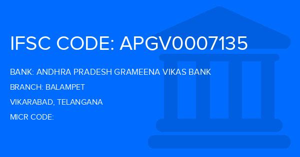 Andhra Pradesh Grameena Vikas Bank (APGVB) Balampet Branch IFSC Code