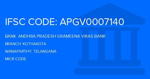 Andhra Pradesh Grameena Vikas Bank (APGVB) Kothakota Branch IFSC Code