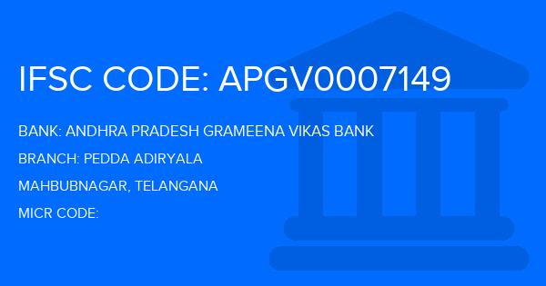 Andhra Pradesh Grameena Vikas Bank (APGVB) Pedda Adiryala Branch IFSC Code