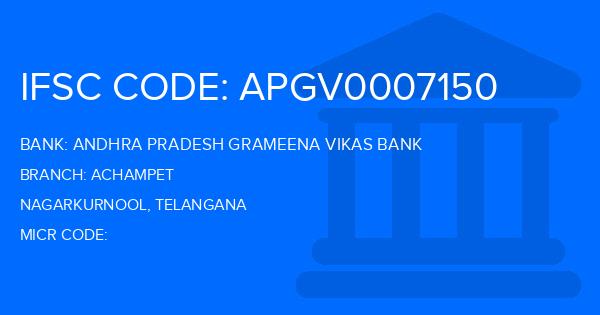 Andhra Pradesh Grameena Vikas Bank (APGVB) Achampet Branch IFSC Code