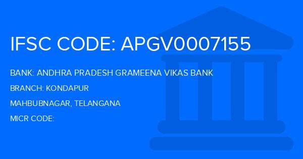 Andhra Pradesh Grameena Vikas Bank (APGVB) Kondapur Branch IFSC Code