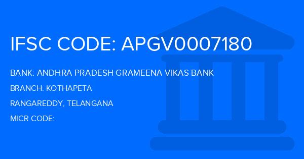 Andhra Pradesh Grameena Vikas Bank (APGVB) Kothapeta Branch IFSC Code