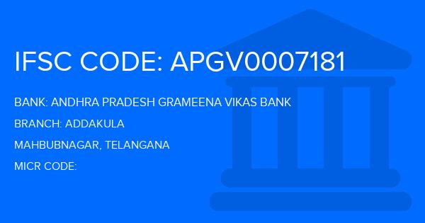 Andhra Pradesh Grameena Vikas Bank (APGVB) Addakula Branch IFSC Code