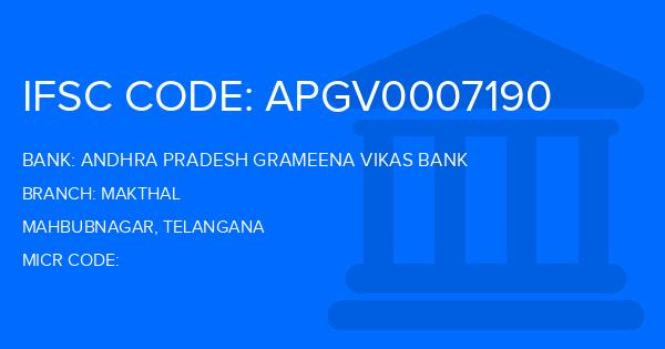 Andhra Pradesh Grameena Vikas Bank (APGVB) Makthal Branch IFSC Code