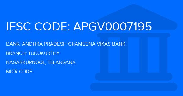 Andhra Pradesh Grameena Vikas Bank (APGVB) Tudukurthy Branch IFSC Code