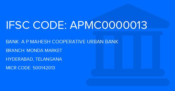 A P Mahesh Cooperative Urban Bank Monda Market Branch IFSC Code