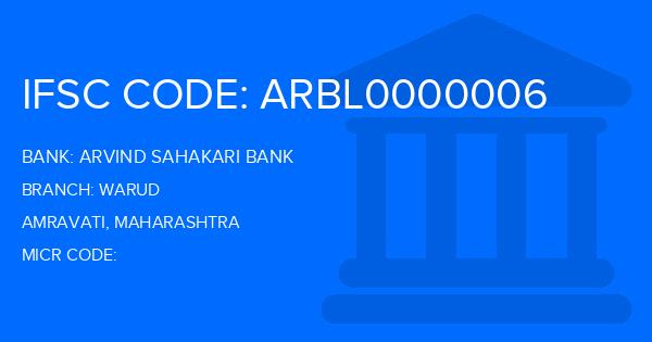 Arvind Sahakari Bank Warud Branch IFSC Code