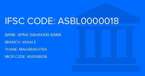 Apna Sahakari Bank Vasai E Branch IFSC Code