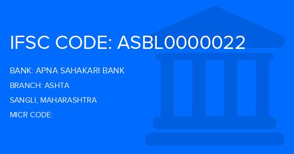 Apna Sahakari Bank Ashta Branch IFSC Code