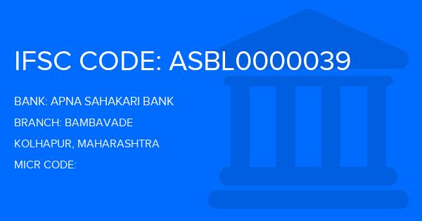 Apna Sahakari Bank Bambavade Branch IFSC Code