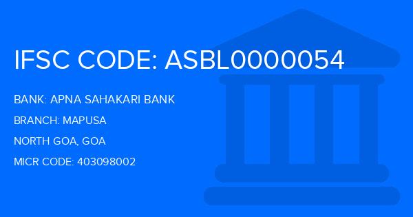 Apna Sahakari Bank Mapusa Branch IFSC Code