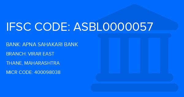 Apna Sahakari Bank Virar East Branch IFSC Code