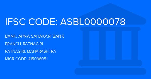 Apna Sahakari Bank Ratnagiri Branch IFSC Code