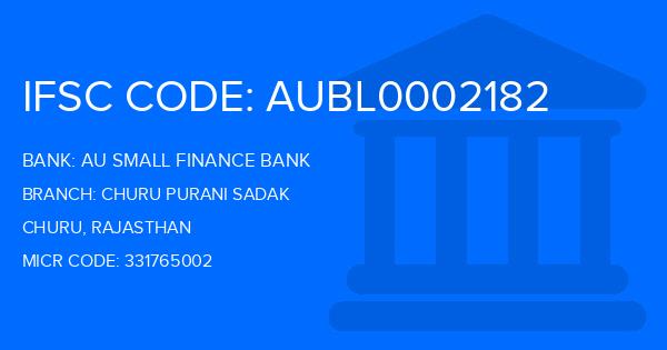 Au Small Finance Bank (AU BANK) Churu Purani Sadak Branch IFSC Code