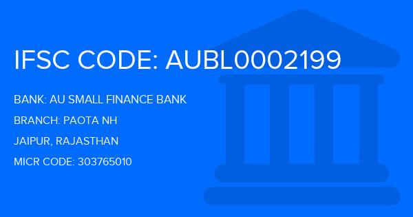 Au Small Finance Bank (AU BANK) Paota Nh Branch IFSC Code