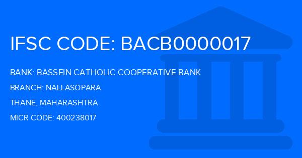 Bassein Catholic Cooperative Bank (BCCB) Nallasopara Branch IFSC Code