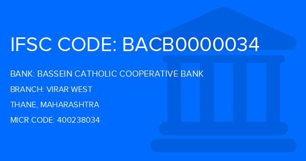 Bassein Catholic Cooperative Bank (BCCB) Virar West Branch IFSC Code