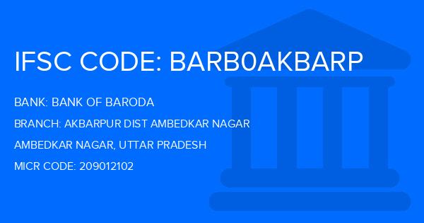 Bank Of Baroda (BOB) Akbarpur Dist Ambedkar Nagar Branch IFSC Code
