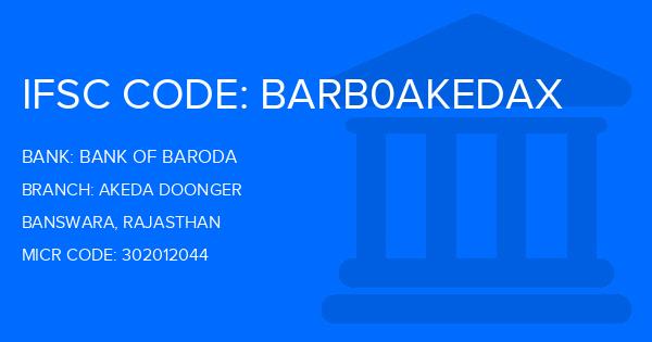 Bank Of Baroda (BOB) Akeda Doonger Branch IFSC Code