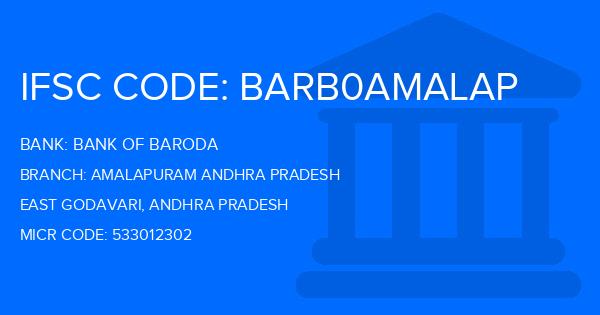 Bank Of Baroda (BOB) Amalapuram Andhra Pradesh Branch IFSC Code