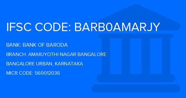 Bank Of Baroda (BOB) Amarjyothi Nagar Bangalore Branch IFSC Code