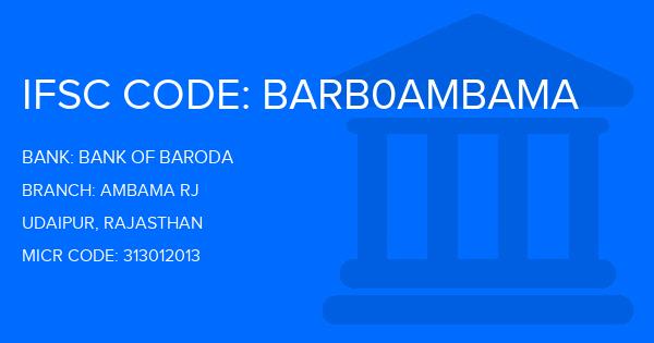 Bank Of Baroda (BOB) Ambama Rj Branch IFSC Code