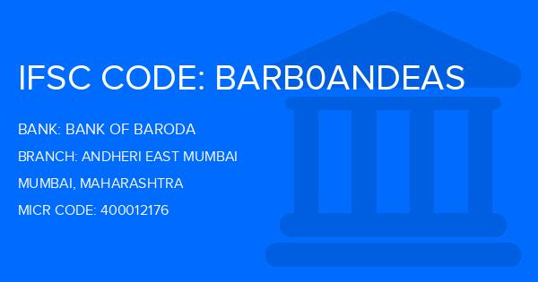 Bank Of Baroda (BOB) Andheri East Mumbai Branch IFSC Code