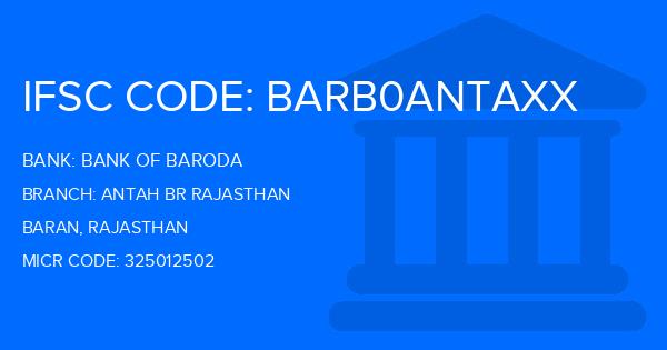 Bank Of Baroda (BOB) Antah Br Rajasthan Branch IFSC Code